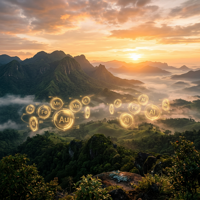 Montagnes de Simandou au lever du soleil